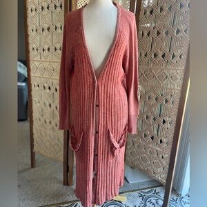 Free People Pink Duster Cardigan
